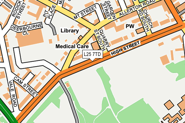 L25 7TD map - OS OpenMap – Local (Ordnance Survey)