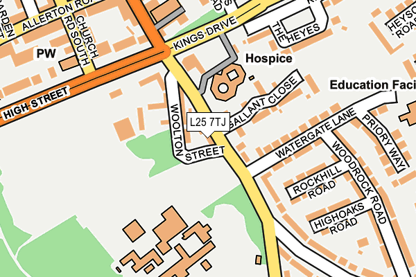 L25 7TJ map - OS OpenMap – Local (Ordnance Survey)
