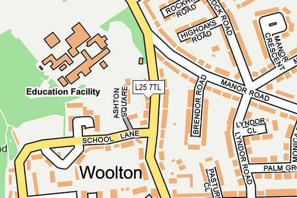 L25 7TL map - OS OpenMap – Local (Ordnance Survey)