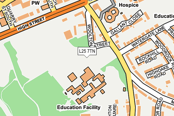 L25 7TN map - OS OpenMap – Local (Ordnance Survey)