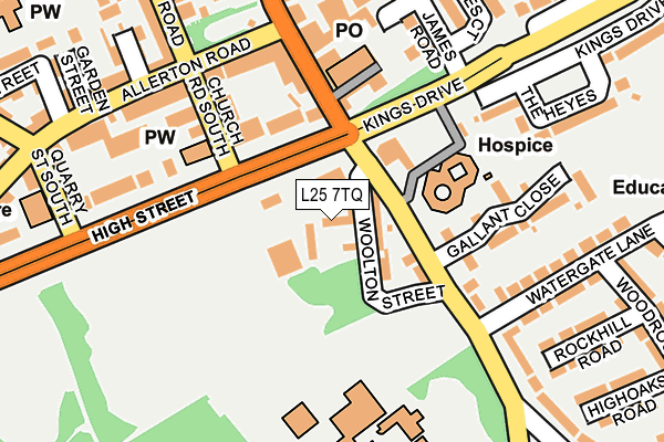 L25 7TQ map - OS OpenMap – Local (Ordnance Survey)