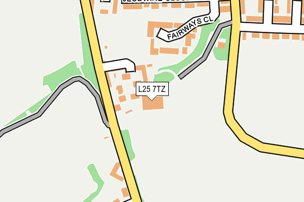 L25 7TZ map - OS OpenMap – Local (Ordnance Survey)