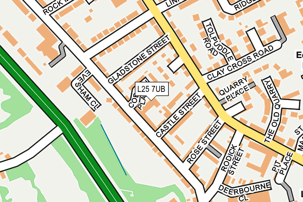 L25 7UB map - OS OpenMap – Local (Ordnance Survey)