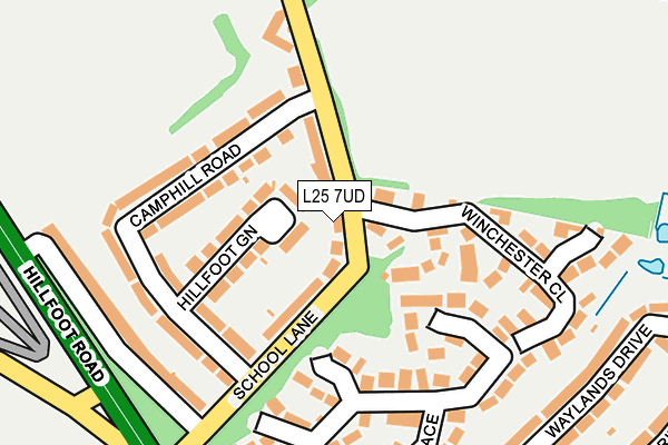 L25 7UD map - OS OpenMap – Local (Ordnance Survey)