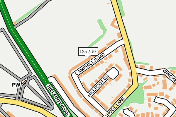L25 7UG map - OS OpenMap – Local (Ordnance Survey)