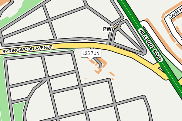 L25 7UN map - OS OpenMap – Local (Ordnance Survey)