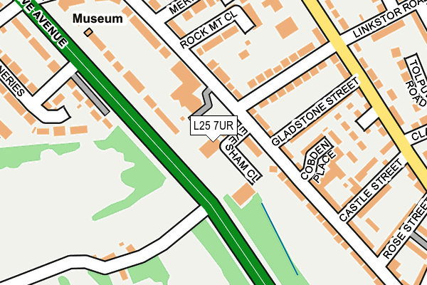 L25 7UR map - OS OpenMap – Local (Ordnance Survey)