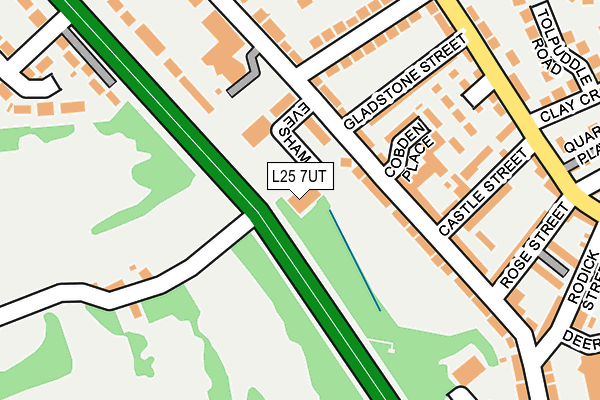L25 7UT map - OS OpenMap – Local (Ordnance Survey)