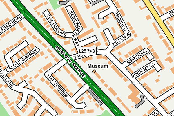 L25 7XB map - OS OpenMap – Local (Ordnance Survey)