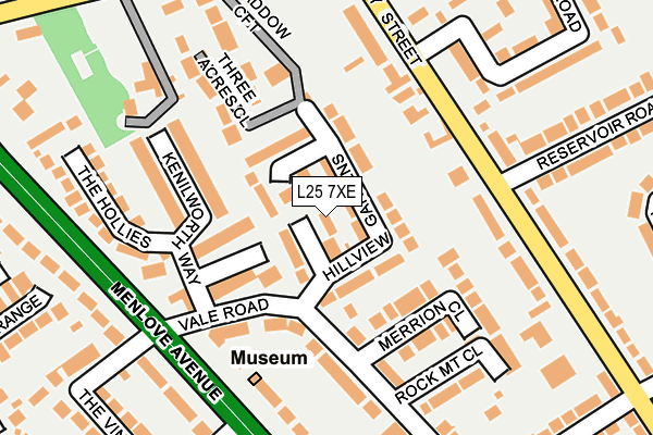 L25 7XE map - OS OpenMap – Local (Ordnance Survey)