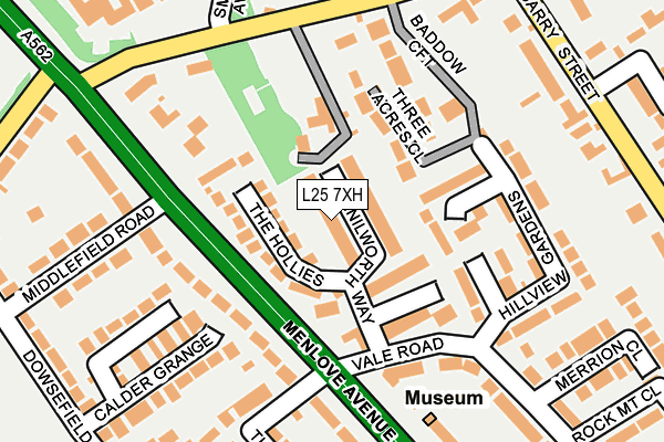 L25 7XH map - OS OpenMap – Local (Ordnance Survey)