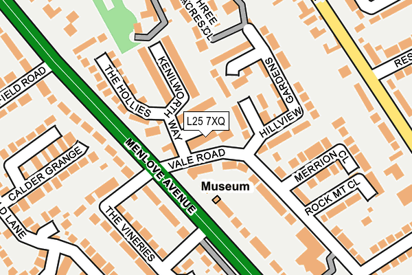 L25 7XQ map - OS OpenMap – Local (Ordnance Survey)