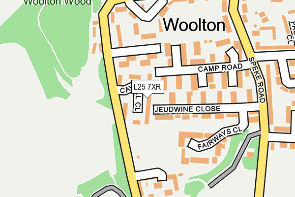 L25 7XR map - OS OpenMap – Local (Ordnance Survey)