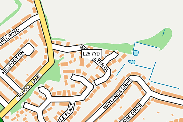 L25 7YD map - OS OpenMap – Local (Ordnance Survey)