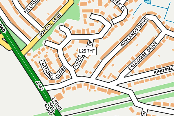 L25 7YF map - OS OpenMap – Local (Ordnance Survey)
