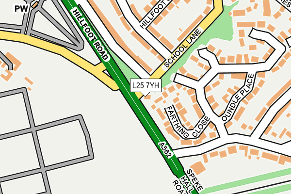L25 7YH map - OS OpenMap – Local (Ordnance Survey)