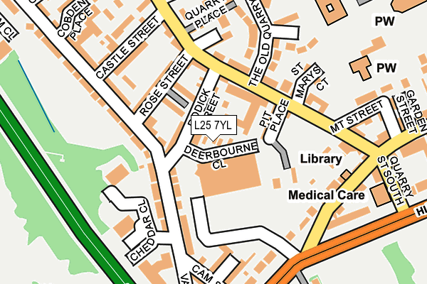 L25 7YL map - OS OpenMap – Local (Ordnance Survey)