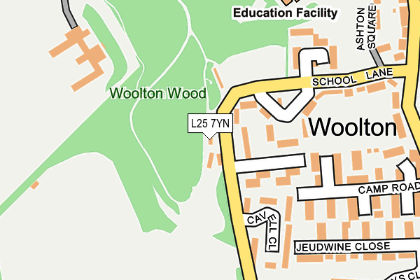 L25 7YN map - OS OpenMap – Local (Ordnance Survey)