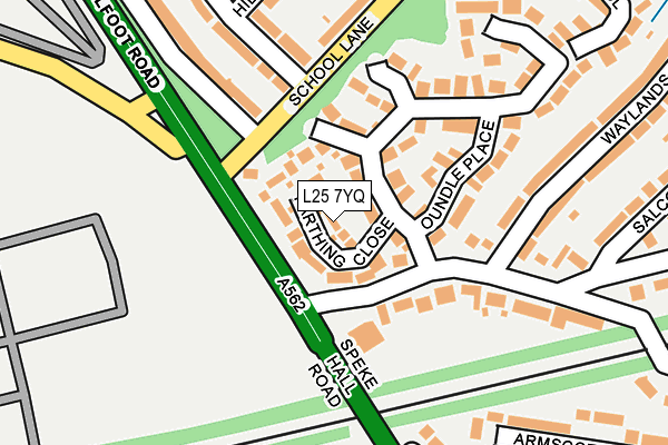 L25 7YQ map - OS OpenMap – Local (Ordnance Survey)