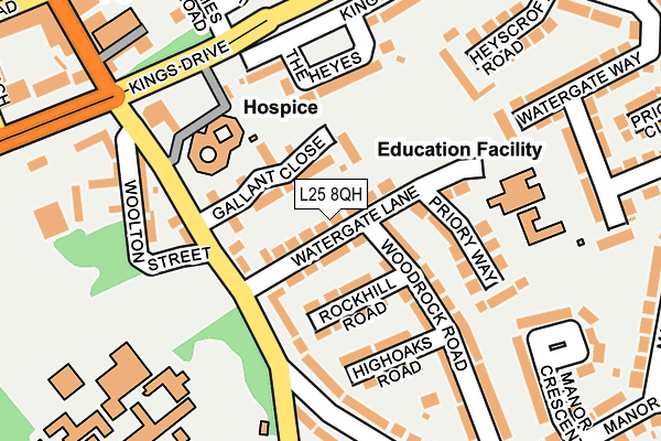 L25 8QH map - OS OpenMap – Local (Ordnance Survey)
