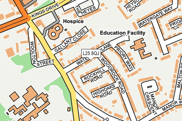 L25 8QJ map - OS OpenMap – Local (Ordnance Survey)