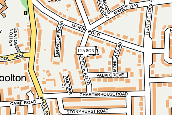 L25 8QN map - OS OpenMap – Local (Ordnance Survey)
