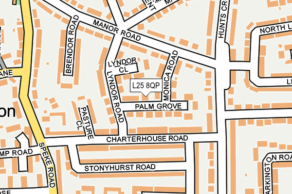 L25 8QP map - OS OpenMap – Local (Ordnance Survey)