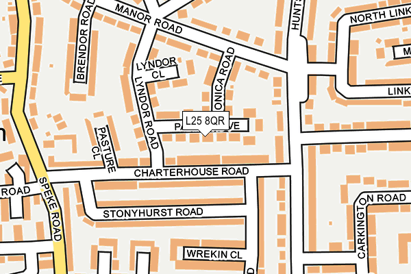 L25 8QR map - OS OpenMap – Local (Ordnance Survey)