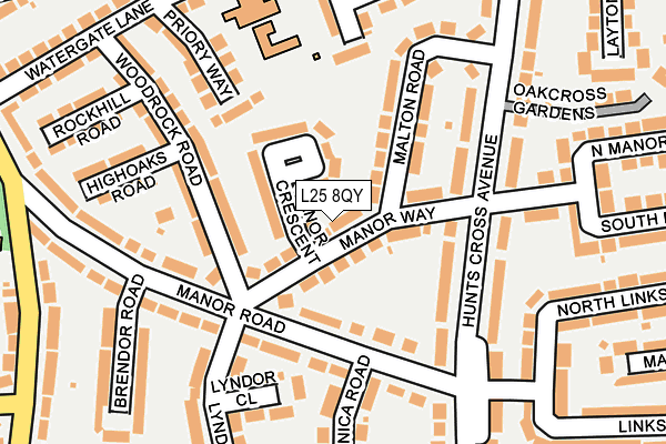 L25 8QY map - OS OpenMap – Local (Ordnance Survey)