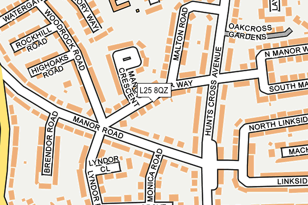 L25 8QZ map - OS OpenMap – Local (Ordnance Survey)