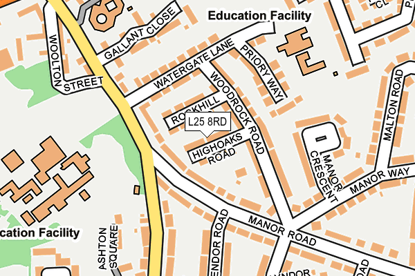 L25 8RD map - OS OpenMap – Local (Ordnance Survey)