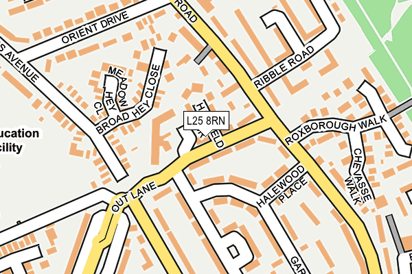 L25 8RN map - OS OpenMap – Local (Ordnance Survey)