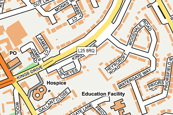 L25 8RQ map - OS OpenMap – Local (Ordnance Survey)