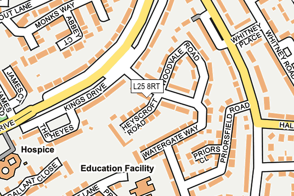 L25 8RT map - OS OpenMap – Local (Ordnance Survey)