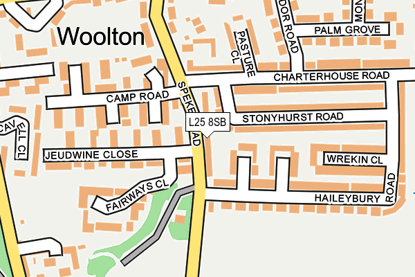 L25 8SB map - OS OpenMap – Local (Ordnance Survey)