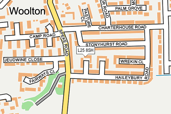 L25 8SH map - OS OpenMap – Local (Ordnance Survey)