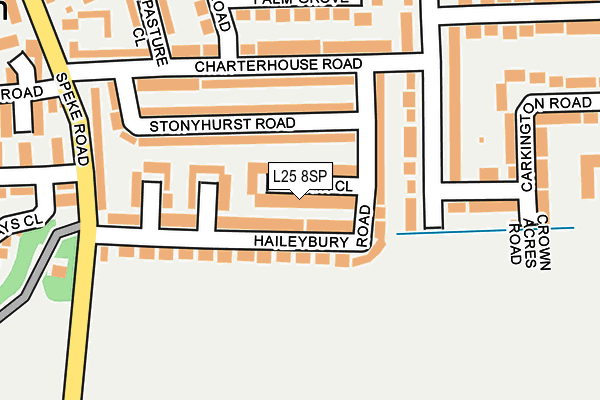 L25 8SP map - OS OpenMap – Local (Ordnance Survey)