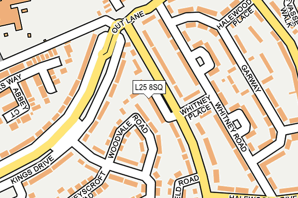 L25 8SQ map - OS OpenMap – Local (Ordnance Survey)