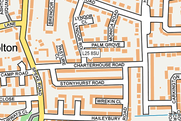 L25 8SU map - OS OpenMap – Local (Ordnance Survey)