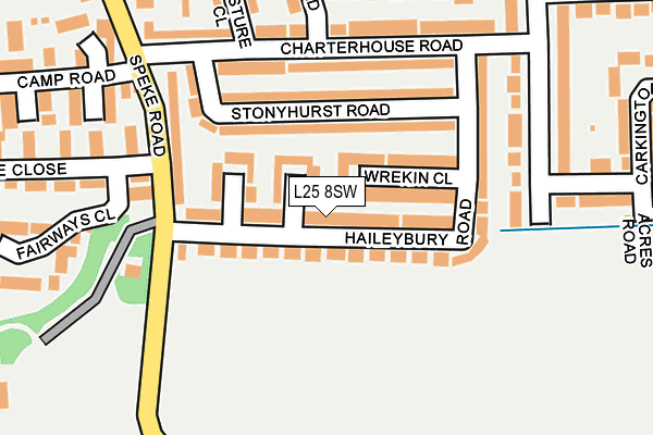 L25 8SW map - OS OpenMap – Local (Ordnance Survey)