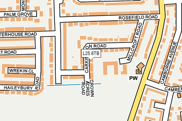 L25 8TB map - OS OpenMap – Local (Ordnance Survey)