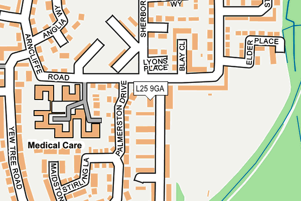 L25 9GA map - OS OpenMap – Local (Ordnance Survey)