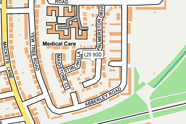 L25 9GD map - OS OpenMap – Local (Ordnance Survey)