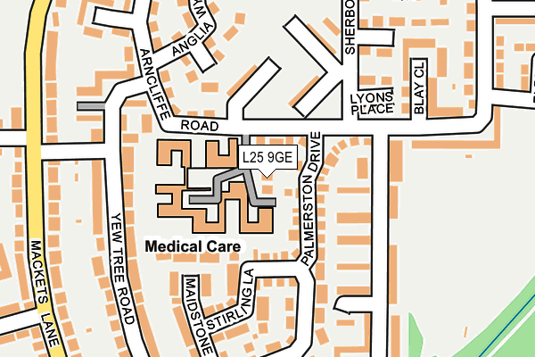 L25 9GE map - OS OpenMap – Local (Ordnance Survey)