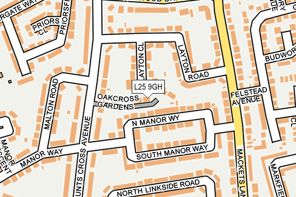L25 9GH map - OS OpenMap – Local (Ordnance Survey)