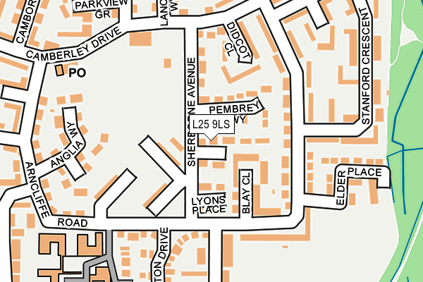 L25 9LS map - OS OpenMap – Local (Ordnance Survey)