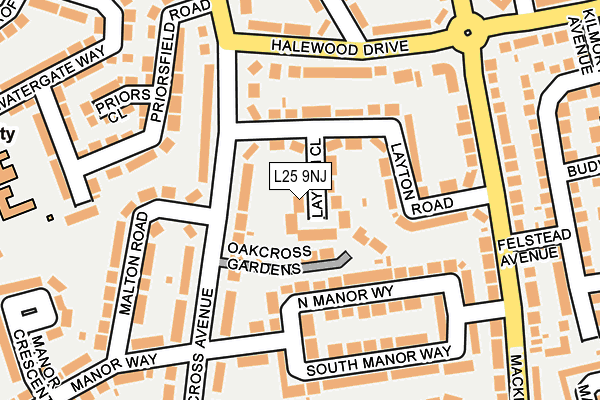 L25 9NJ map - OS OpenMap – Local (Ordnance Survey)