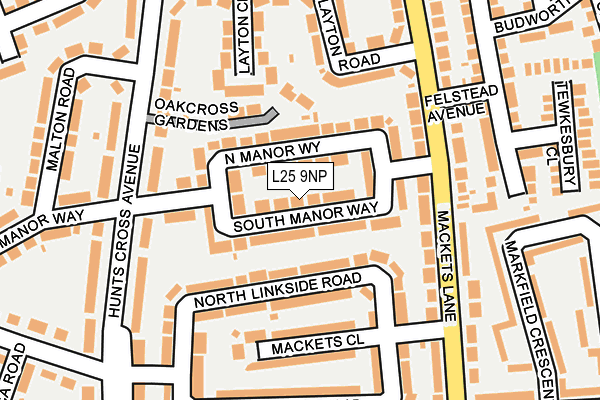 L25 9NP map - OS OpenMap – Local (Ordnance Survey)