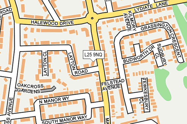 L25 9NQ map - OS OpenMap – Local (Ordnance Survey)