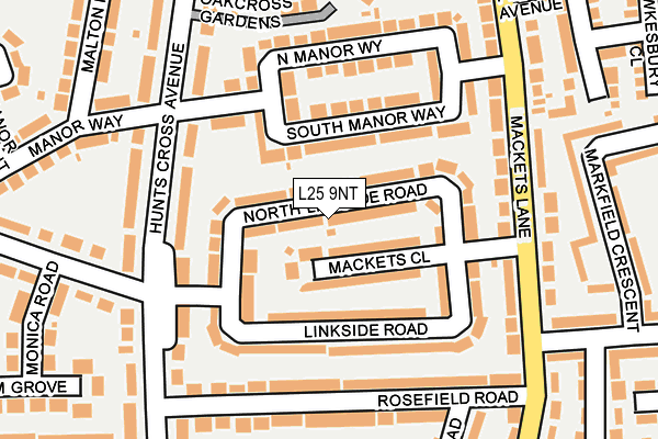 L25 9NT map - OS OpenMap – Local (Ordnance Survey)